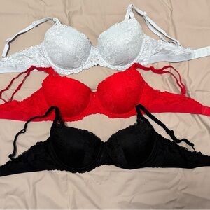 Pink by Victoria’s Secret Lightly Lined Balconette Bra Set - Blue, Red, Black